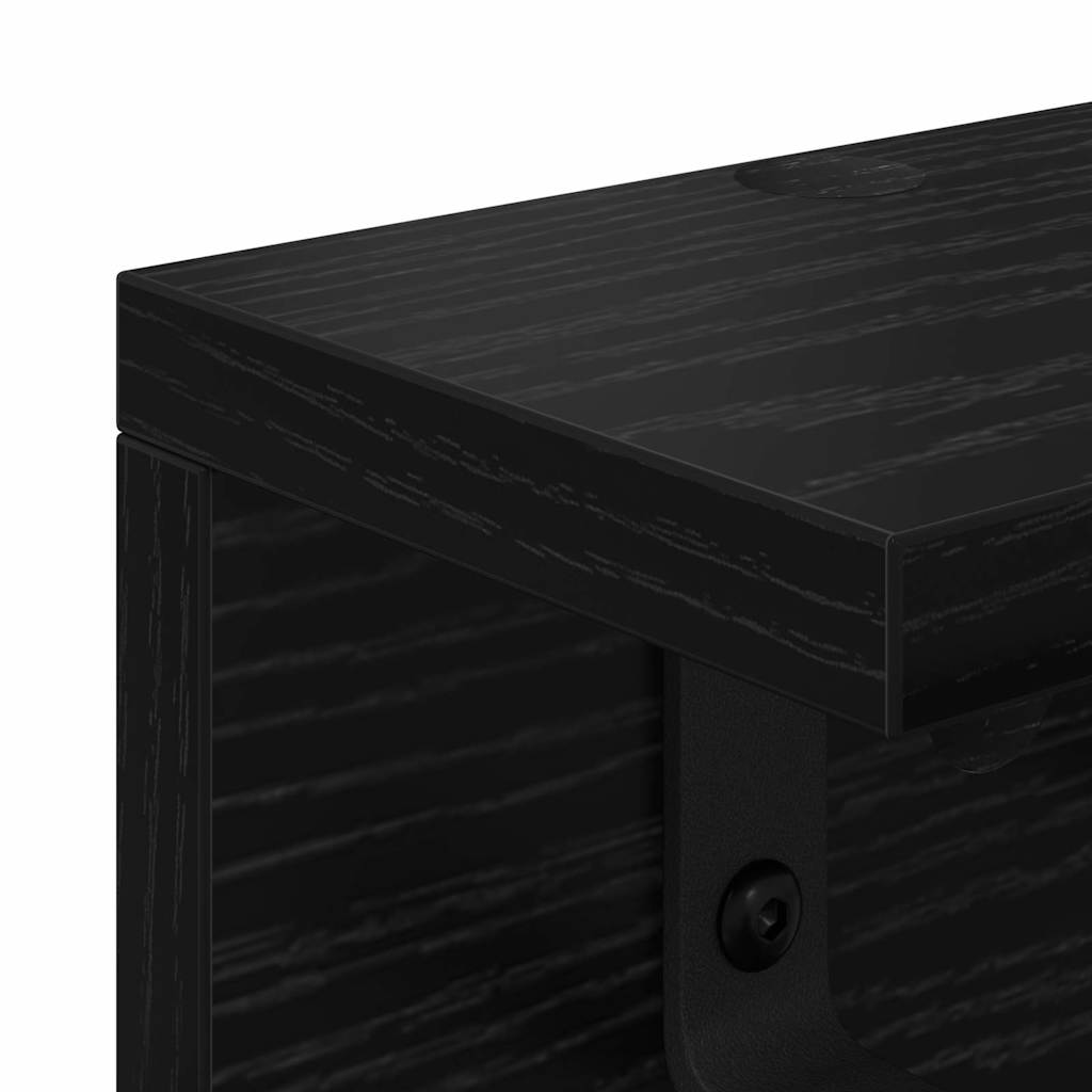 vidaXL Wall-Mounted Coat Rack Black Oak 40 x 10.5 x 10.5 cm