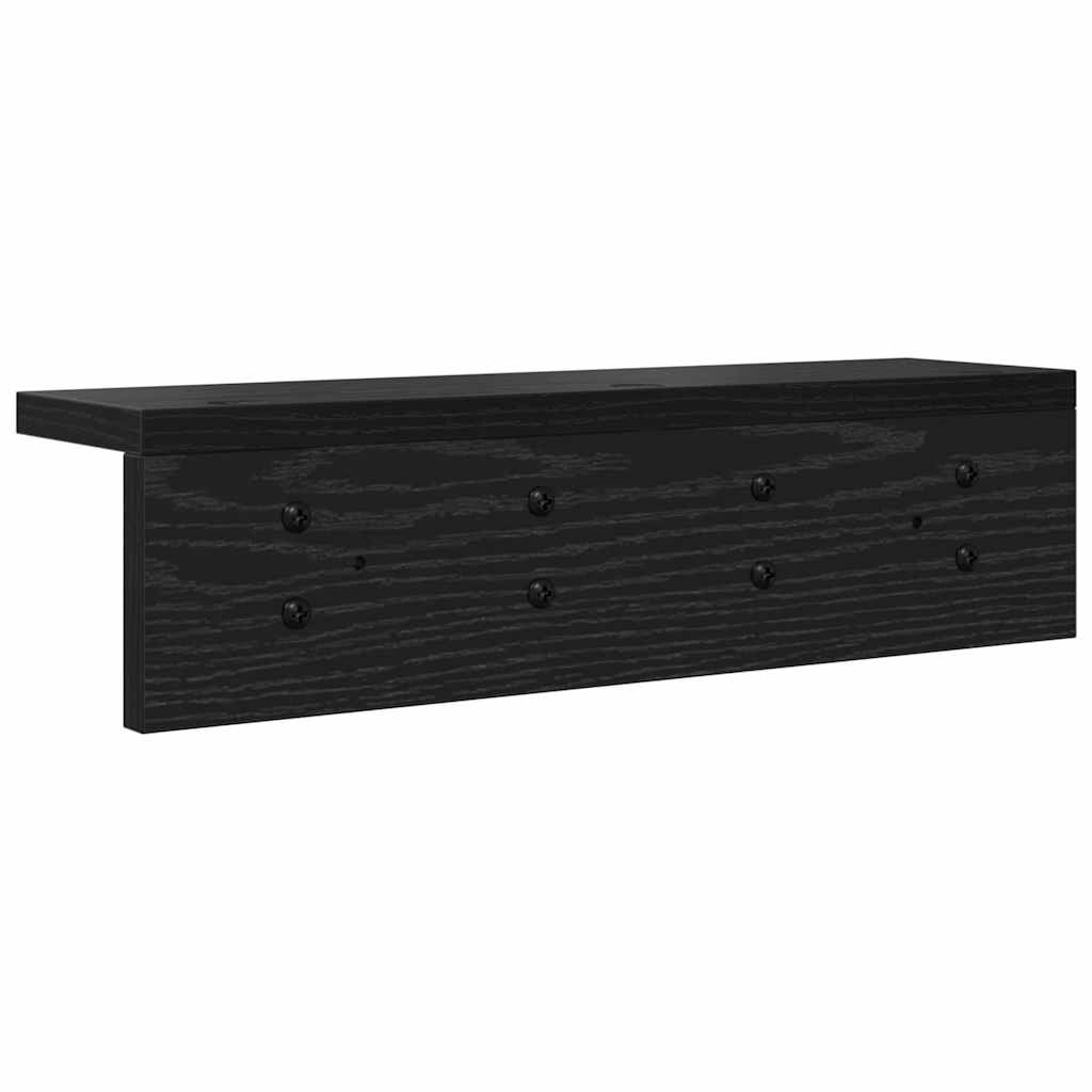 vidaXL Wall-Mounted Coat Rack Black Oak 40 x 10.5 x 10.5 cm