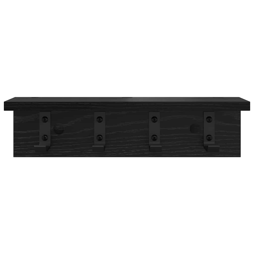 vidaXL Wall-Mounted Coat Rack Black Oak 40 x 10.5 x 10.5 cm