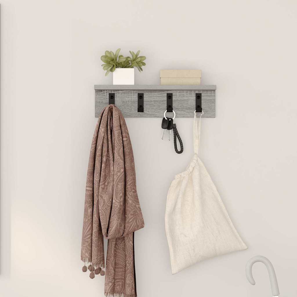 vidaXL Wall-Mounted Coat Rack Grey Sonoma 40 x 10.5 x 10.5 cm