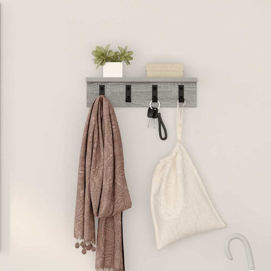 vidaXL Wall-Mounted Coat Rack Grey Sonoma 40 x 10.5 x 10.5 cm