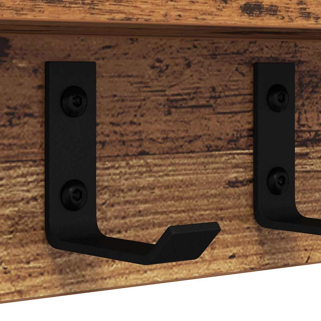 vidaXL Wall-Mounted Coat Rack Old Wood 40 x 10.5 x 10.5 cm