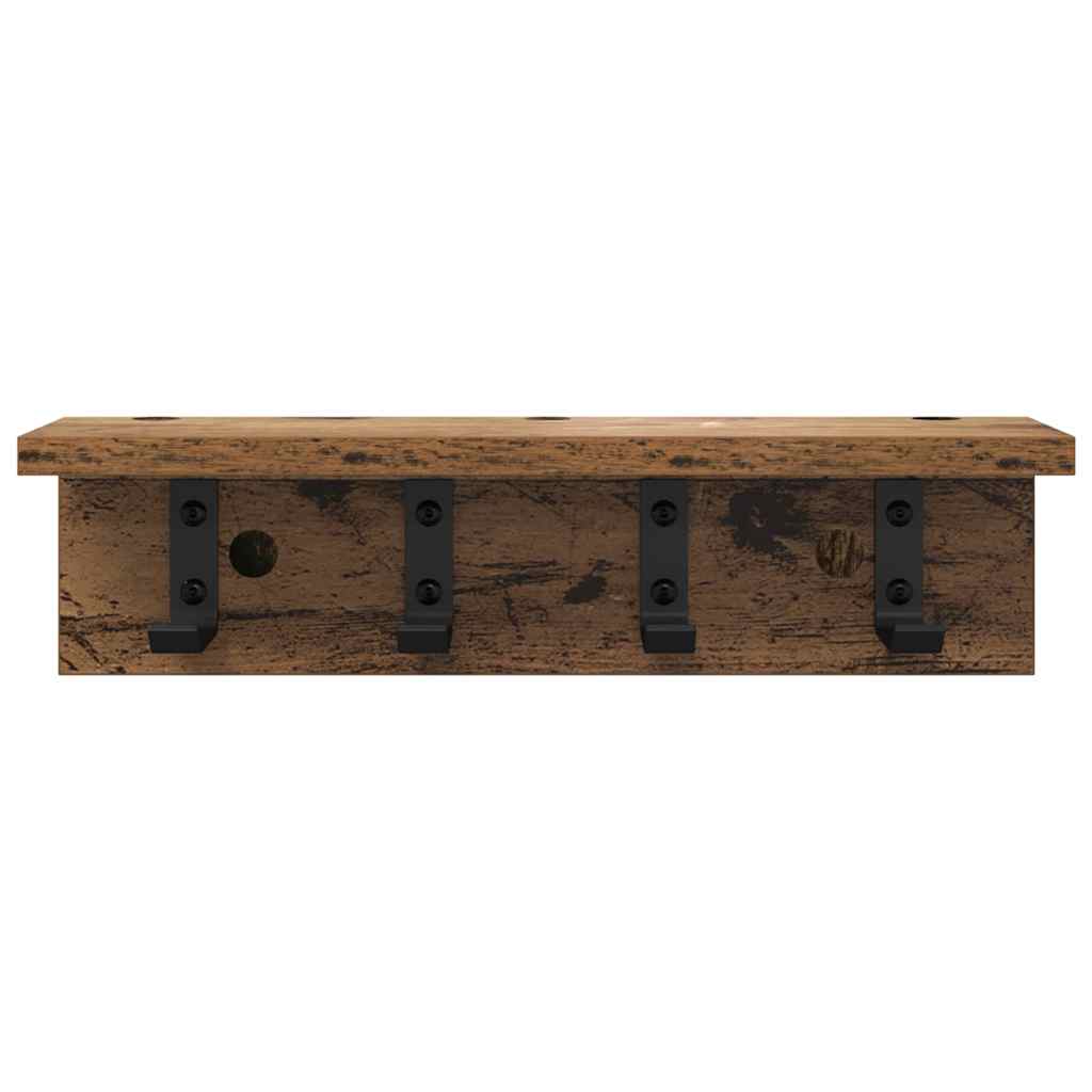 vidaXL Wall-Mounted Coat Rack Old Wood 40 x 10.5 x 10.5 cm