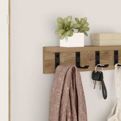 vidaXL Wall-Mounted Coat Rack Wall-Mounted Artisan Oak Engineered wood