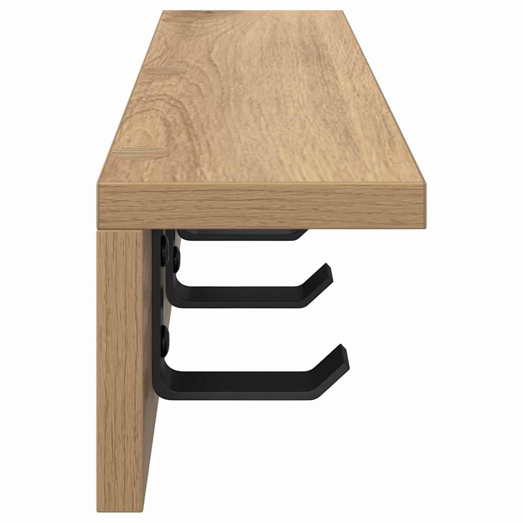 vidaXL Wall-Mounted Coat Rack Wall-Mounted Artisan Oak Engineered wood