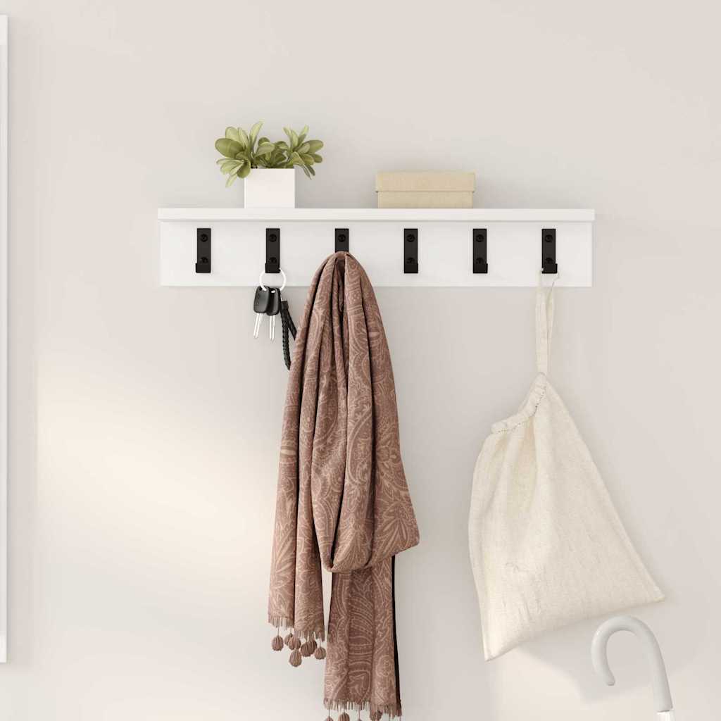 vidaXL Wall-Mounted Coat Rack Wall-mounted White 60 x 10.5 x 10.5 cm