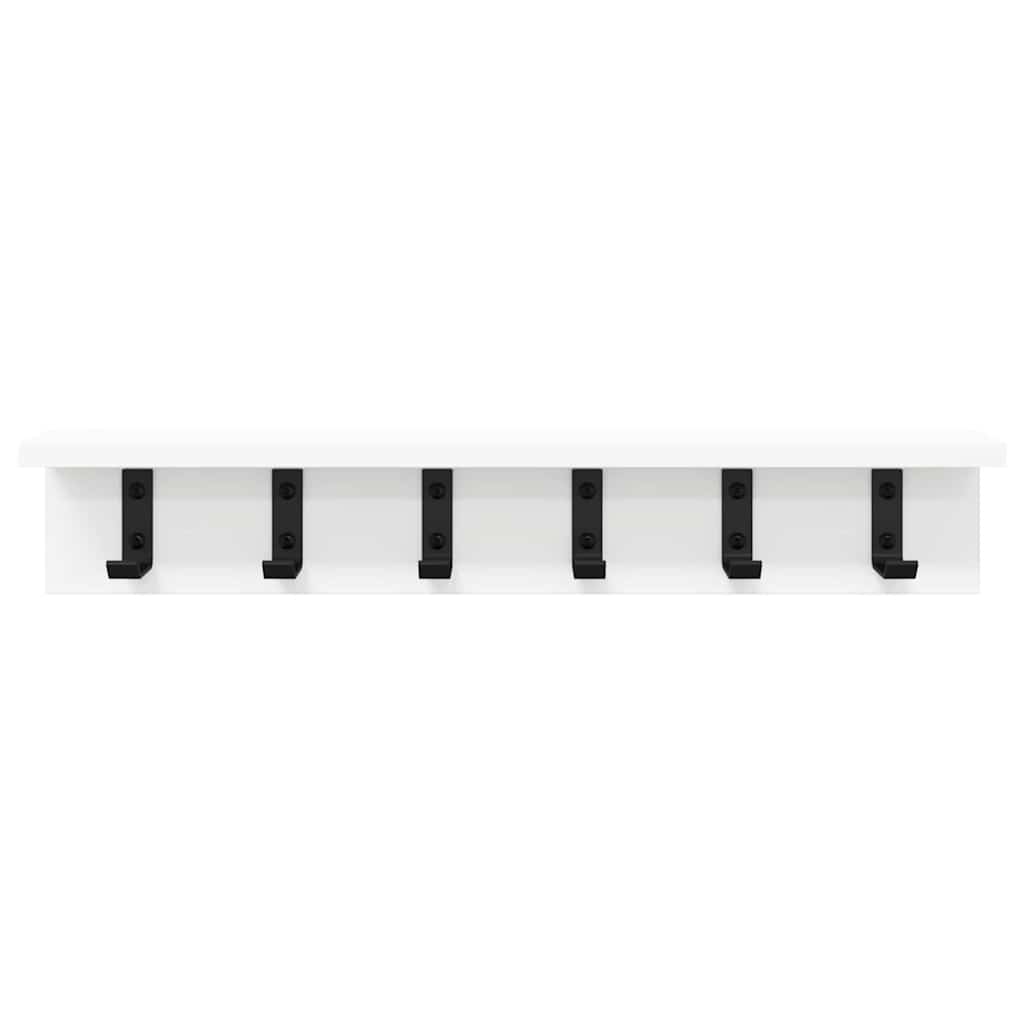 vidaXL Wall-Mounted Coat Rack Wall-mounted White 60 x 10.5 x 10.5 cm
