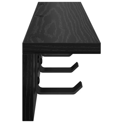 vidaXL Wall-Mounted Coat Rack Black Oak 60 x 10.5 x 10.5 cm