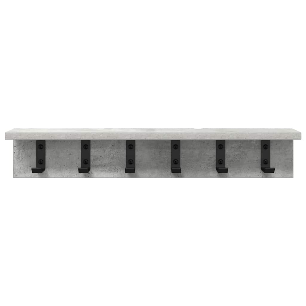 vidaXL Wall-Mounted Coat Rack Concrete Grey 60 x 10.5 x 10.5 cm