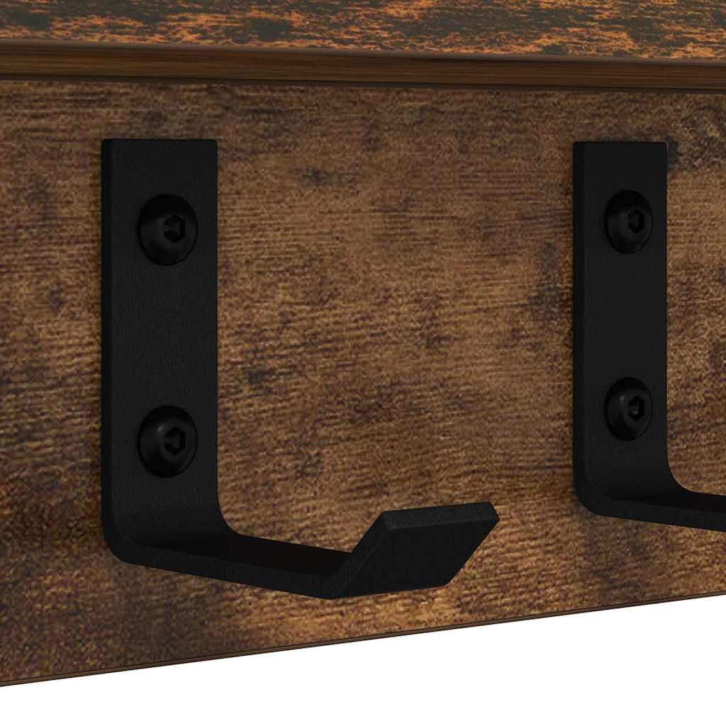 vidaXL Wall-Mounted Coat Rack Smoked Oak 60 x 10.5 x 10.5 cm