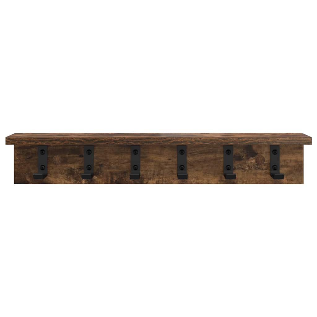 vidaXL Wall-Mounted Coat Rack Smoked Oak 60 x 10.5 x 10.5 cm