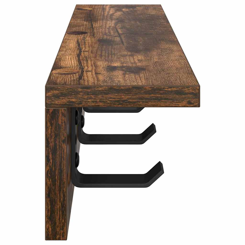 vidaXL Wall-Mounted Coat Rack Smoked Oak 60 x 10.5 x 10.5 cm