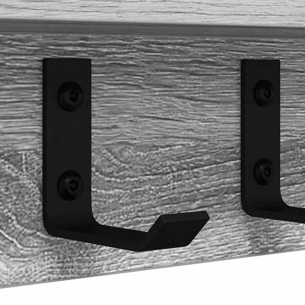 vidaXL Wall-Mounted Coat Rack Grey Sonoma 60 x 10.5 x 10.5 cm