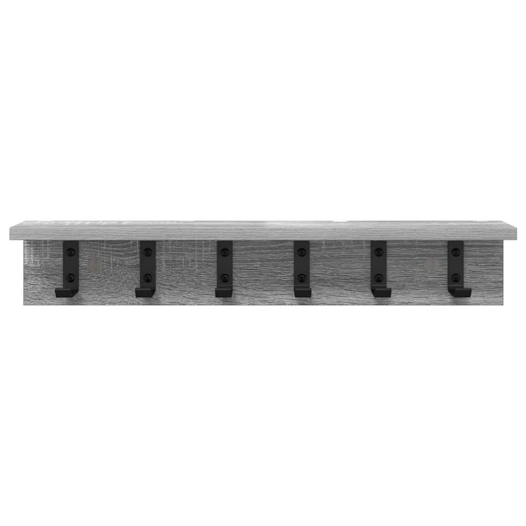 vidaXL Wall-Mounted Coat Rack Grey Sonoma 60 x 10.5 x 10.5 cm