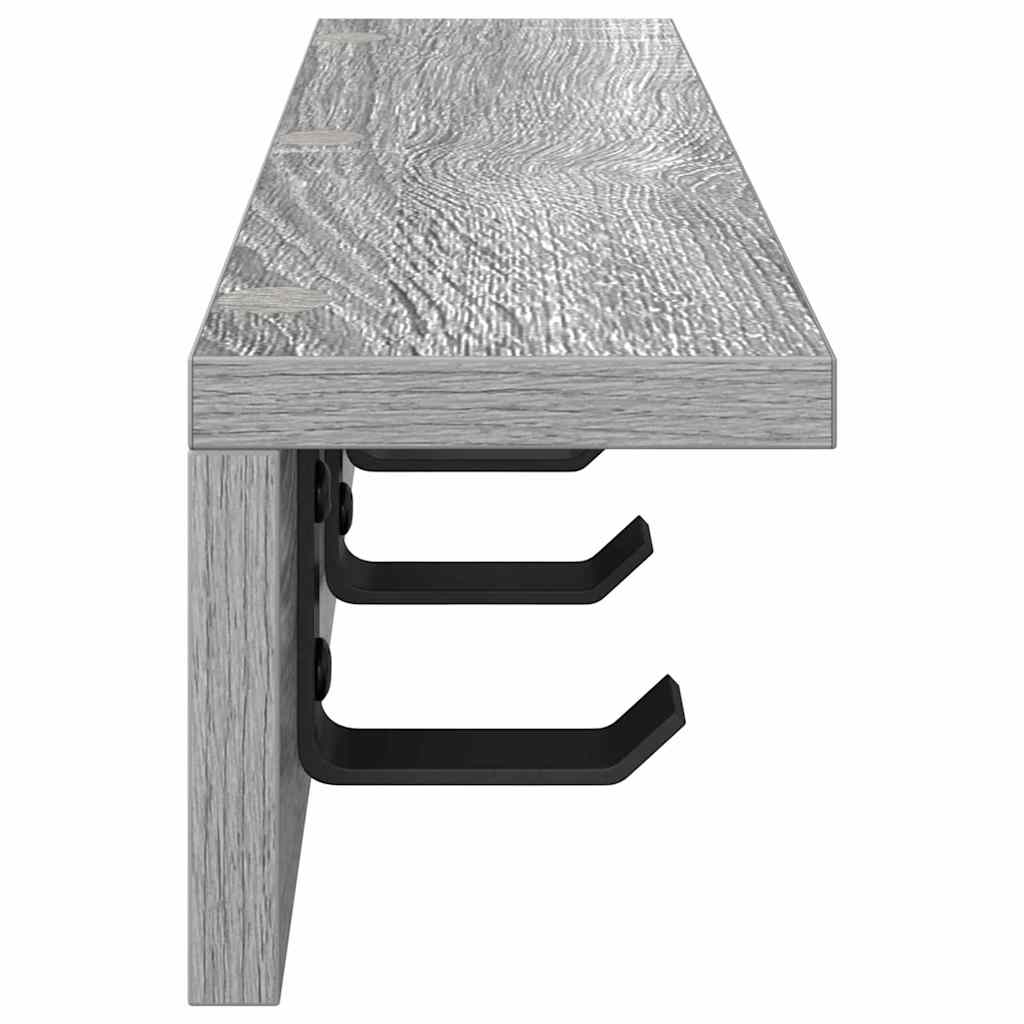 vidaXL Wall-Mounted Coat Rack Grey Sonoma 60 x 10.5 x 10.5 cm