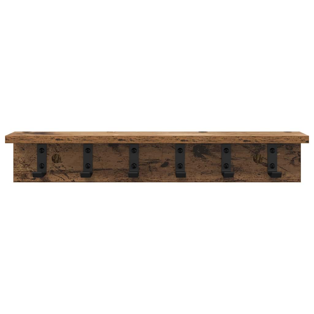 vidaXL Wall-Mounted Coat Rack Old Wood 60 x 10.5 x 10.5 cm