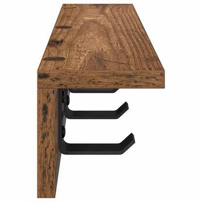 vidaXL Wall-Mounted Coat Rack Old Wood 60 x 10.5 x 10.5 cm