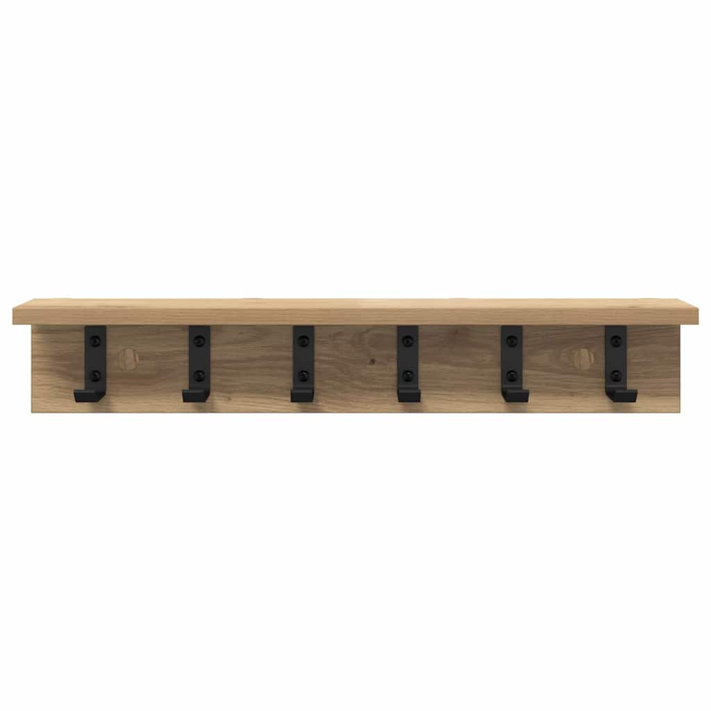vidaXL Wall-Mounted Coat Rack Artisan Oak 60 x 10.5 x 10.5 cm