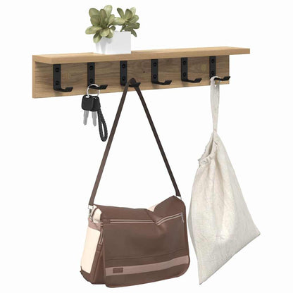 vidaXL Wall-Mounted Coat Rack Wall-Mounted Artisan Oak Engineered wood