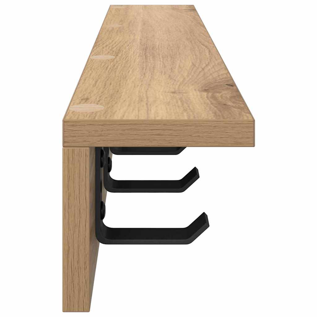 vidaXL Wall-Mounted Coat Rack Artisan Oak 60 x 10.5 x 10.5 cm