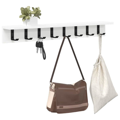 vidaXL Wall-Mounted Coat Rack Wall-mounted White 80 x 10.5 x 10.5 cm