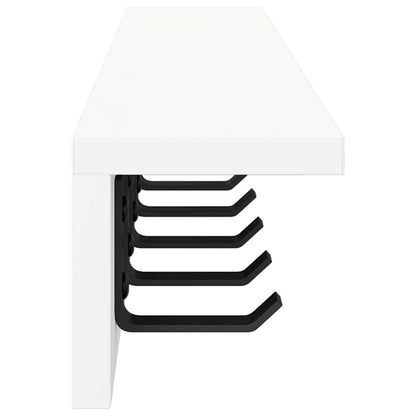 vidaXL Wall-Mounted Coat Rack Wall-mounted White 80 x 10.5 x 10.5 cm