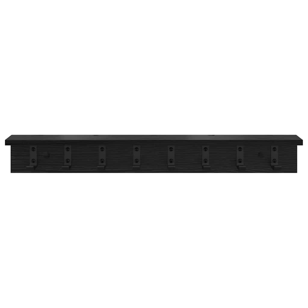 vidaXL Wall-Mounted Coat Rack Black Oak 80 x 10.5 x 10.5 cm