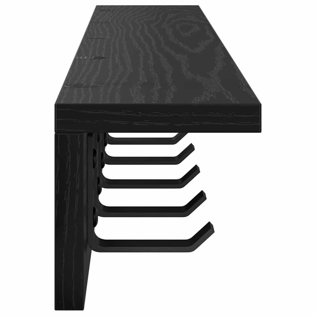 vidaXL Wall-Mounted Coat Rack Black Oak 80 x 10.5 x 10.5 cm