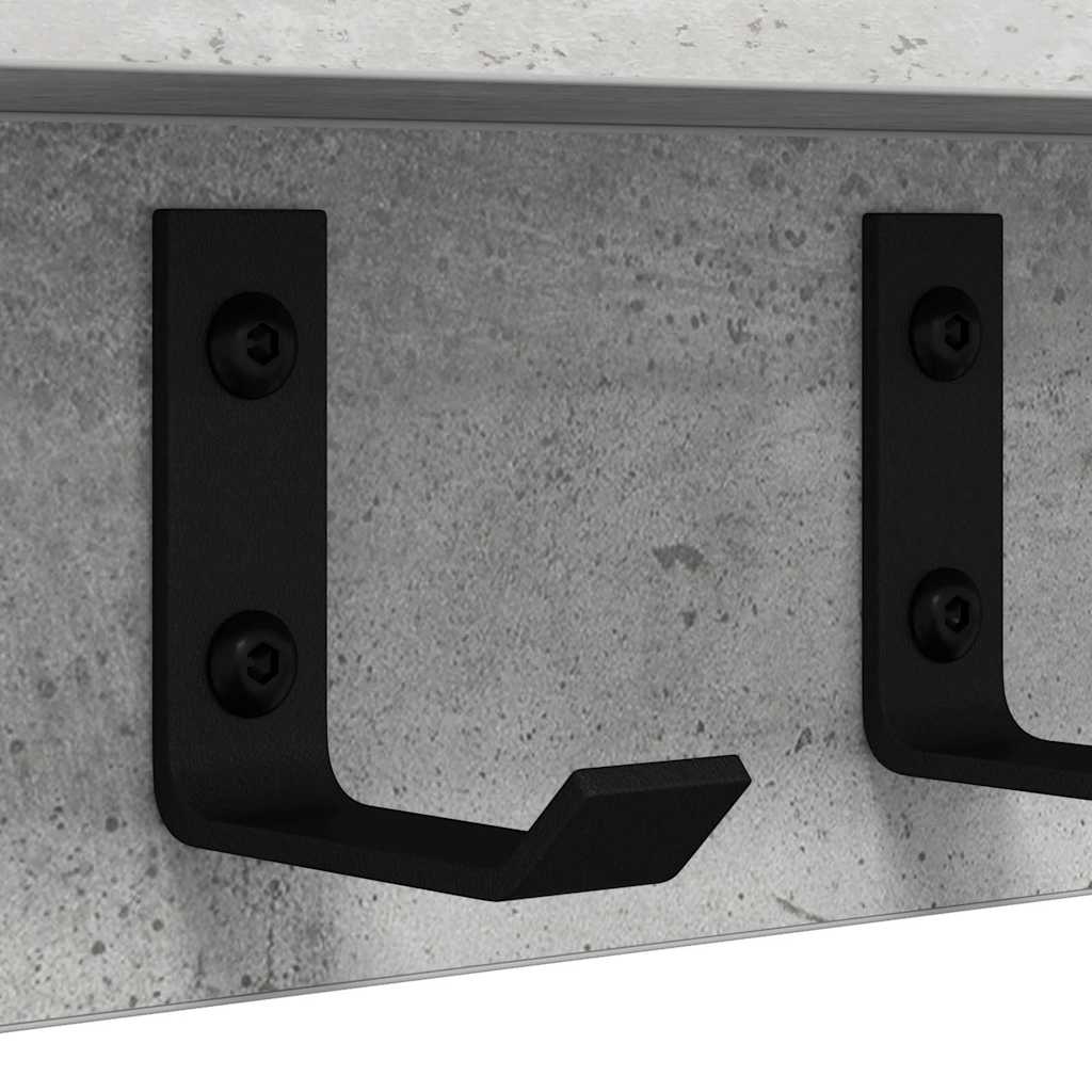 vidaXL Wall-Mounted Coat Rack Concrete Grey 80 x 10.5 x 10.5 cm