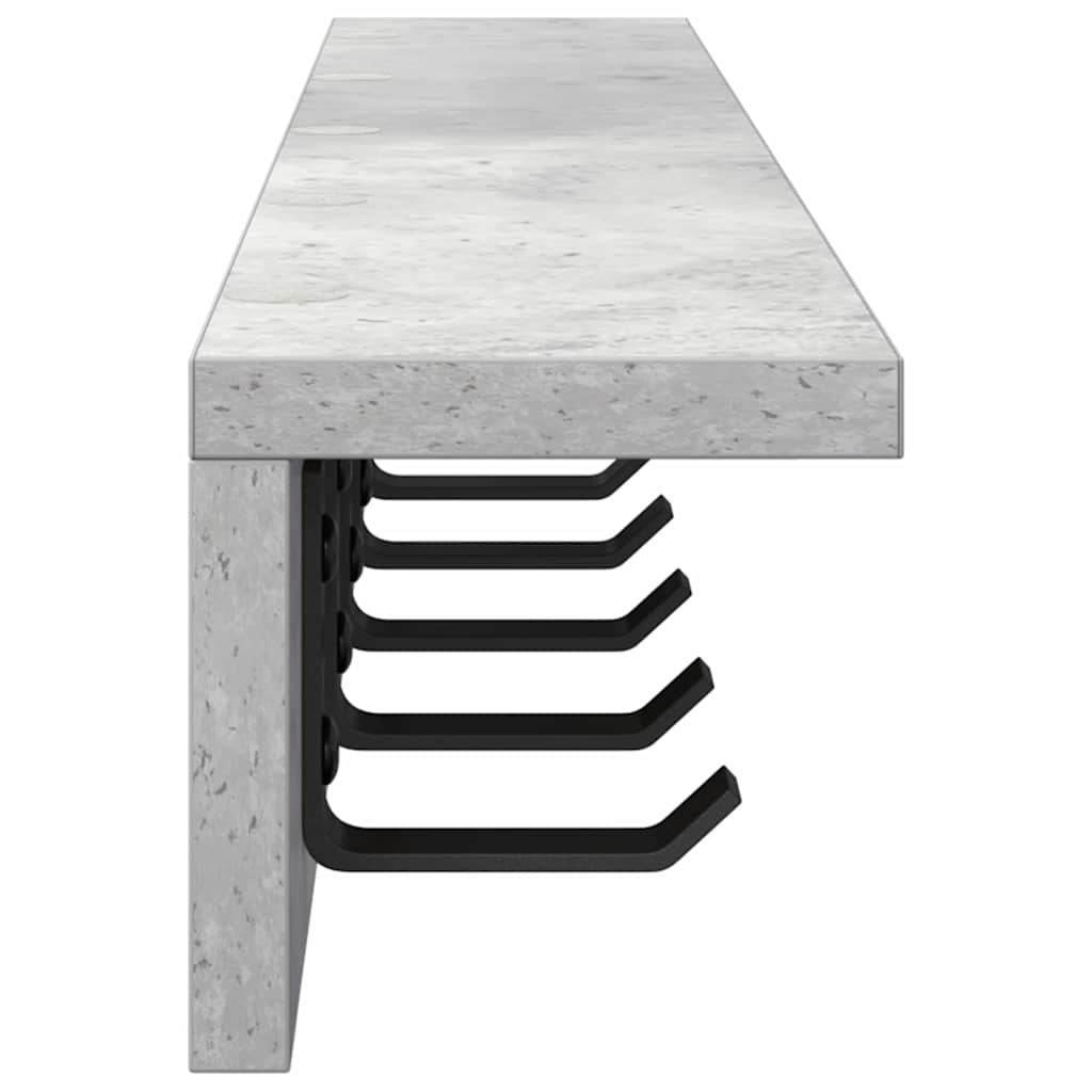vidaXL Wall-Mounted Coat Rack Concrete Grey 80 x 10.5 x 10.5 cm