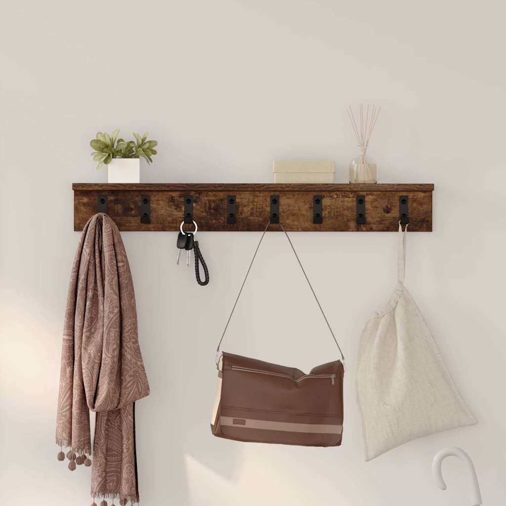 vidaXL Wall-Mounted Coat Rack Smoked Oak 80 x 10.5 x 10.5 cm