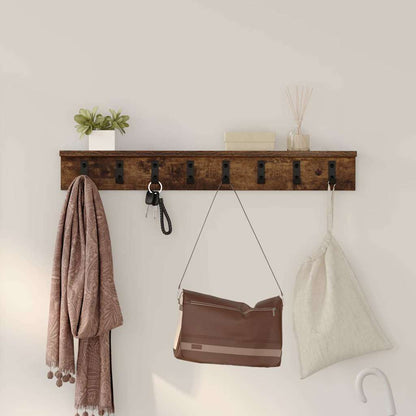 vidaXL Wall-Mounted Coat Rack Smoked Oak 80 x 10.5 x 10.5 cm