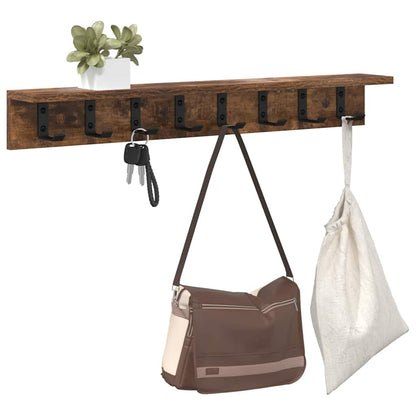vidaXL Wall-Mounted Coat Rack Smoked Oak 80 x 10.5 x 10.5 cm