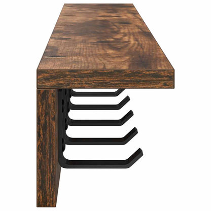 vidaXL Wall-Mounted Coat Rack Smoked Oak 80 x 10.5 x 10.5 cm
