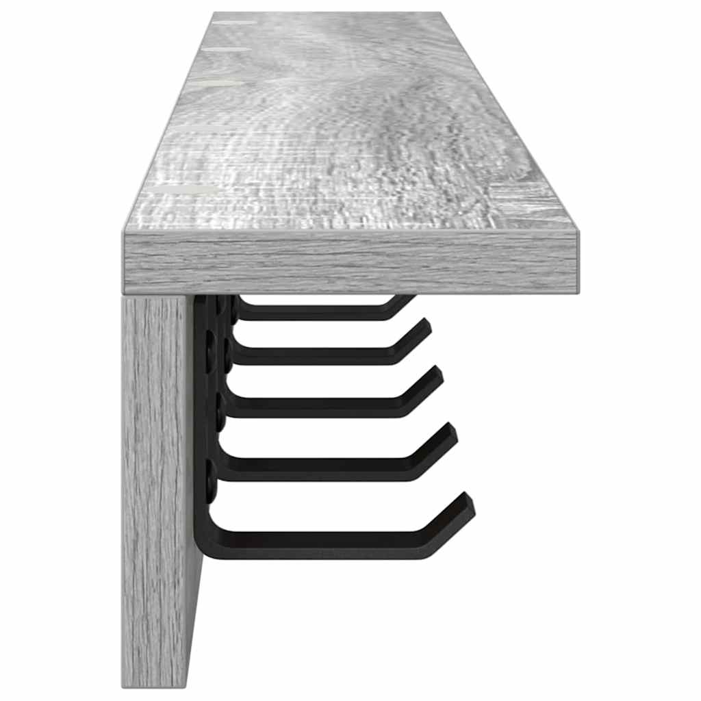 vidaXL Wall-Mounted Coat Rack Grey Sonoma 80 x 10.5 x 10.5 cm