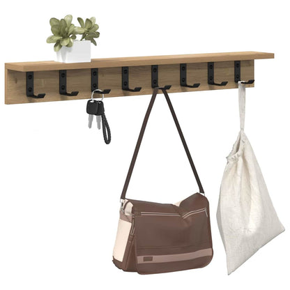 vidaXL Wall-Mounted Coat Rack Wall-Mounted Artisan Oak Engineered wood