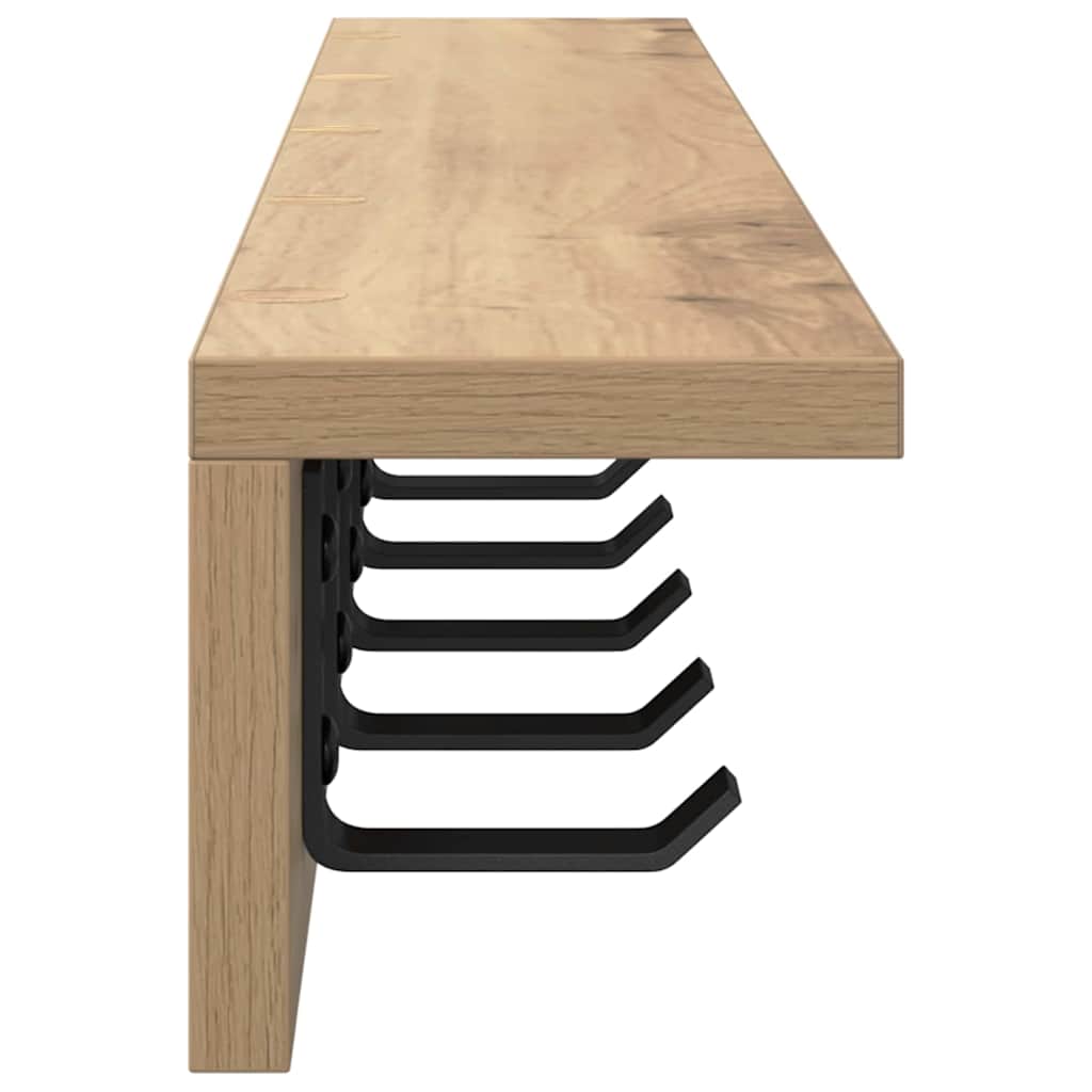 vidaXL Wall-Mounted Coat Rack Artisan Oak 80 x 10.5 x 10.5 cm