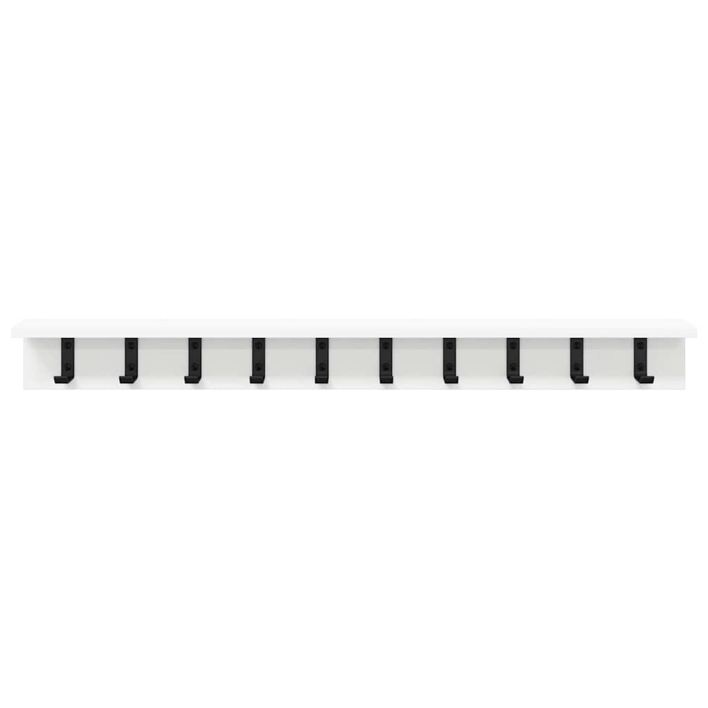 vidaXL Wall-Mounted Coat Rack Wall-mounted White 100 x 10.5 x 10.5 cm