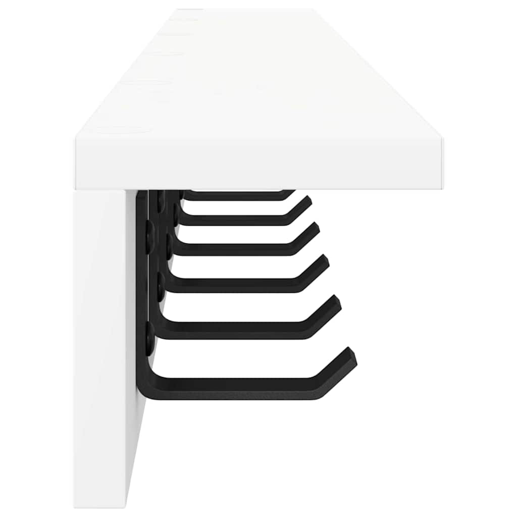 vidaXL Wall-Mounted Coat Rack Wall-mounted White 100 x 10.5 x 10.5 cm