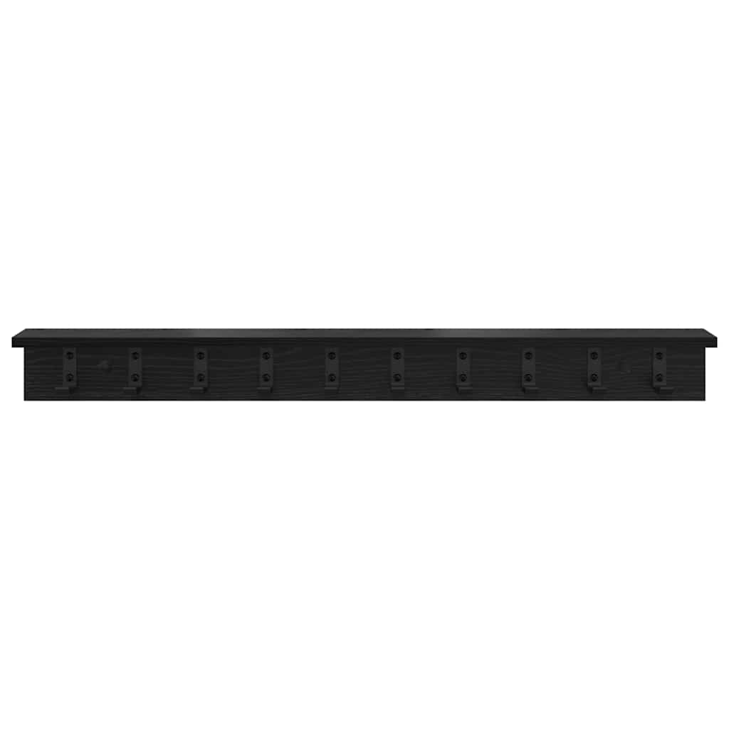 vidaXL Wall-Mounted Coat Rack Black Oak 100 x 10.5 x 10.5 cm