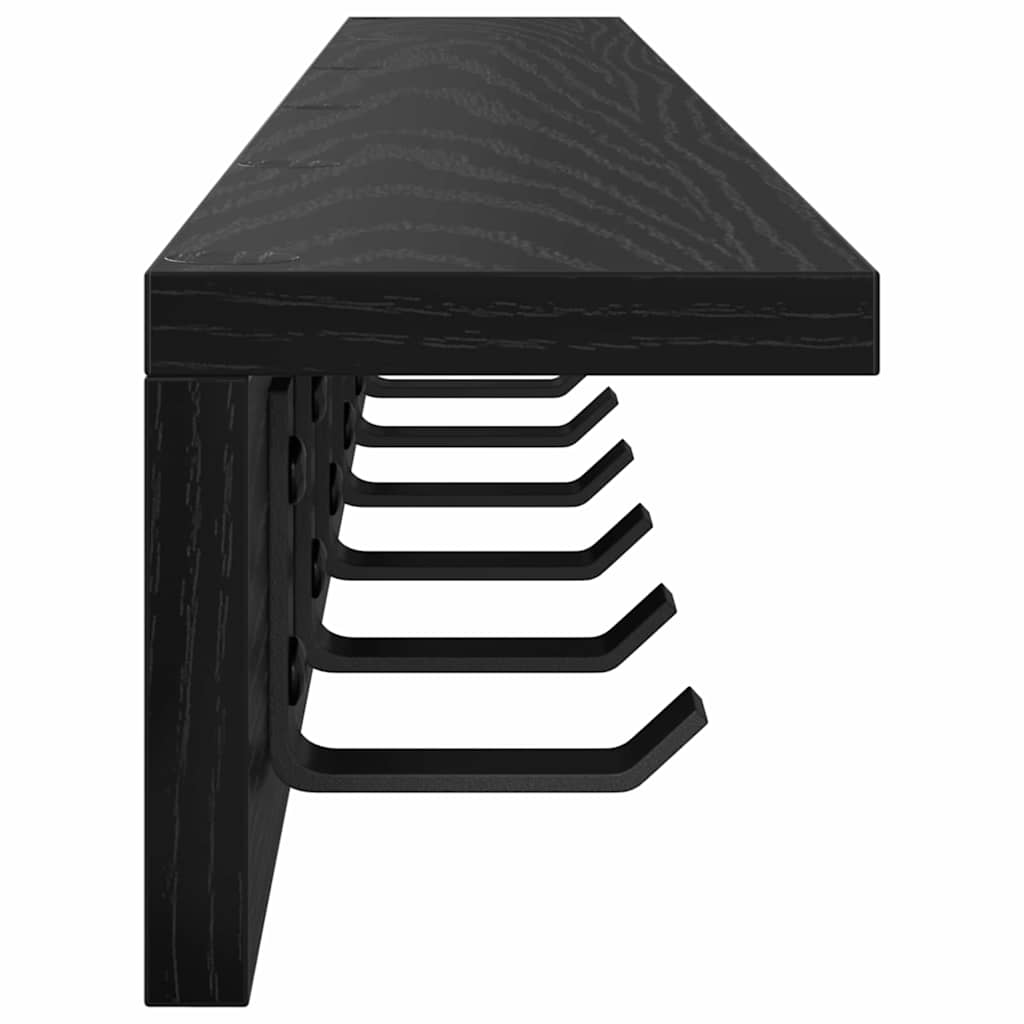 vidaXL Wall-Mounted Coat Rack Black Oak 100 x 10.5 x 10.5 cm