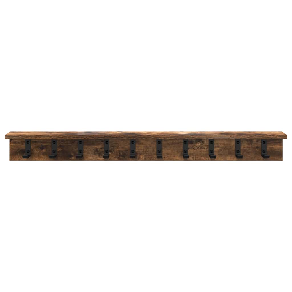 vidaXL Wall-Mounted Coat Rack Smoked Oak 100 x 10.5 x 10.5 cm