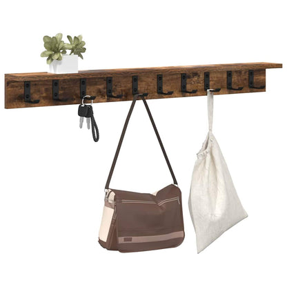 vidaXL Wall-Mounted Coat Rack Smoked Oak 100 x 10.5 x 10.5 cm