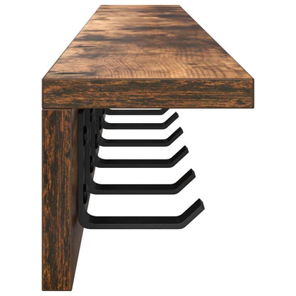 vidaXL Wall-Mounted Coat Rack Smoked Oak 100 x 10.5 x 10.5 cm