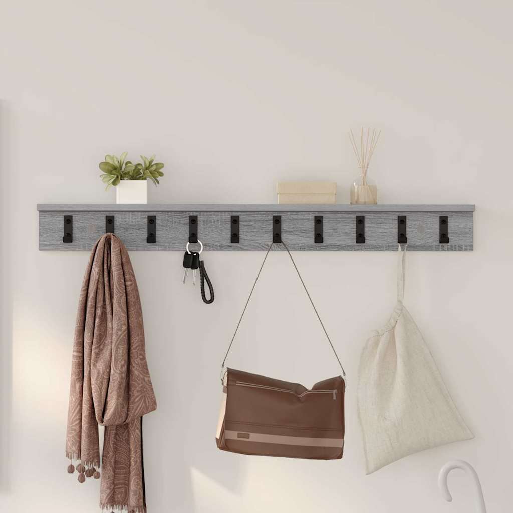 vidaXL Wall-Mounted Coat Rack Grey Sonoma 100 x 10.5 x 10.5 cm