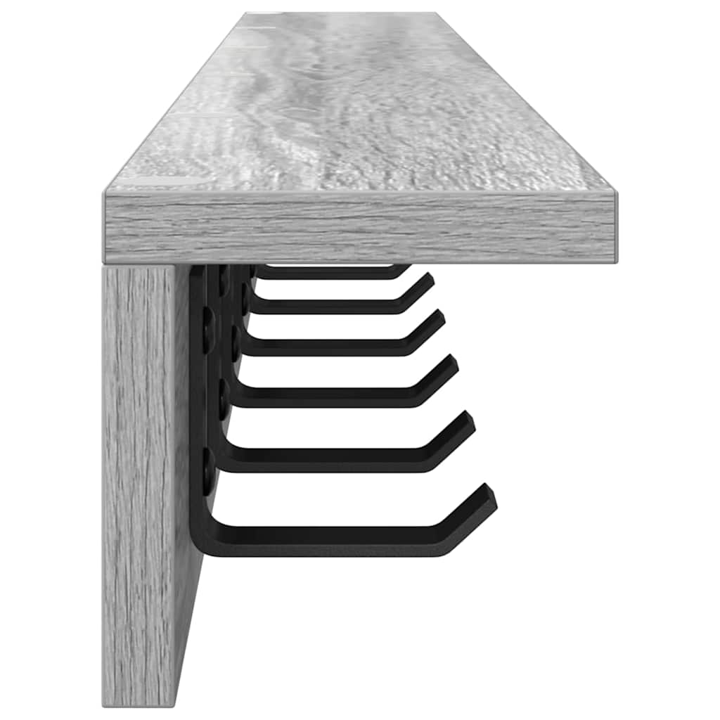 vidaXL Wall-Mounted Coat Rack Grey Sonoma 100 x 10.5 x 10.5 cm