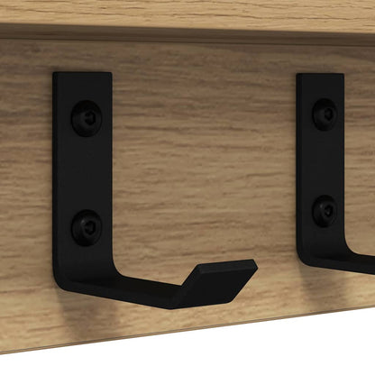 vidaXL Wall-Mounted Coat Rack Artisan Oak 100 x 10.5 x 10.5 cm