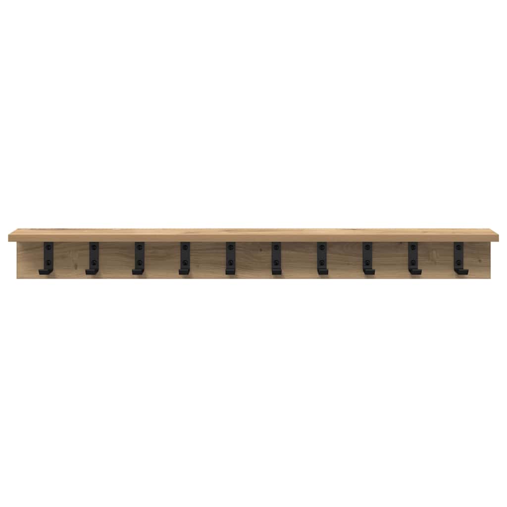 vidaXL Wall-Mounted Coat Rack Artisan Oak 100 x 10.5 x 10.5 cm