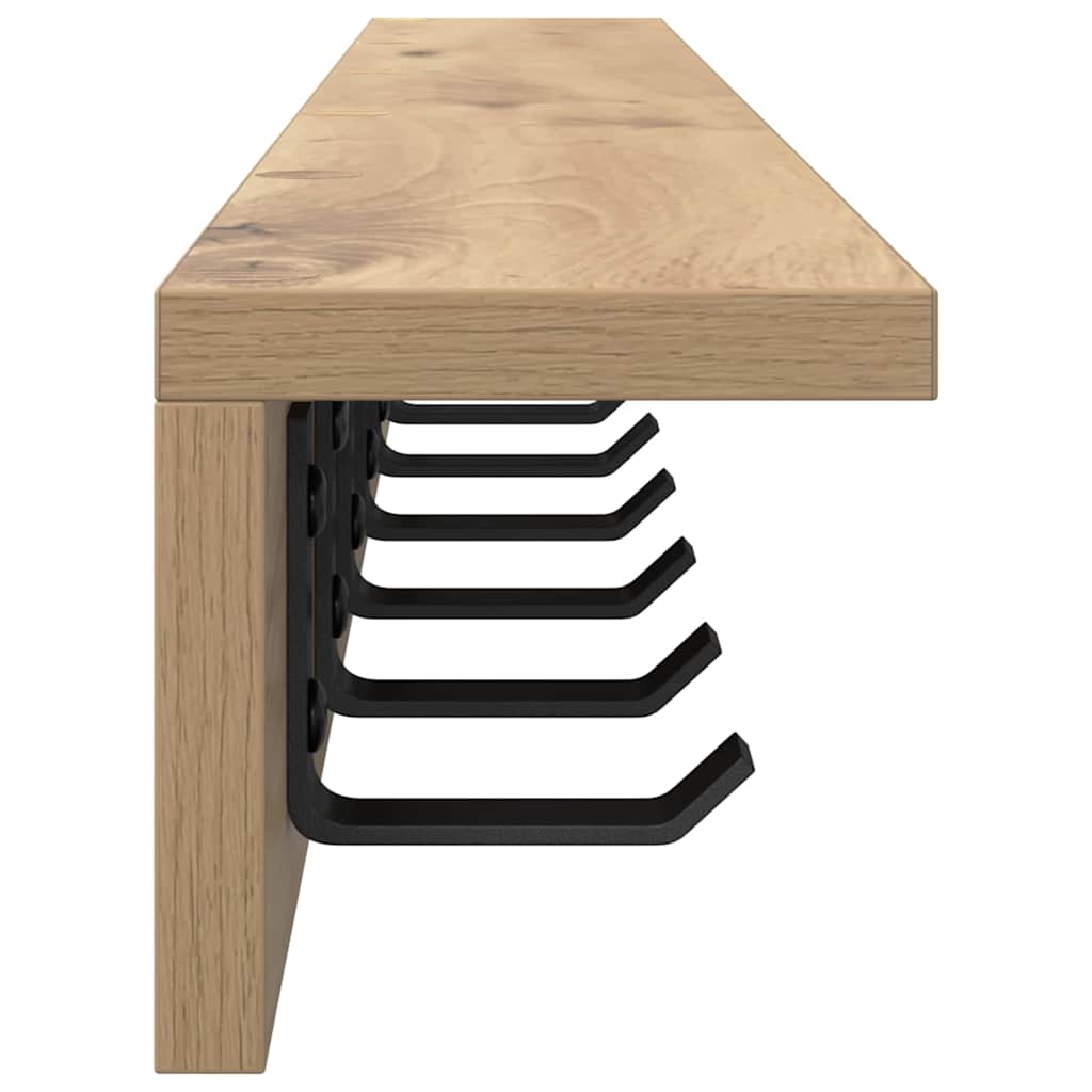 vidaXL Wall-Mounted Coat Rack Artisan Oak 100 x 10.5 x 10.5 cm