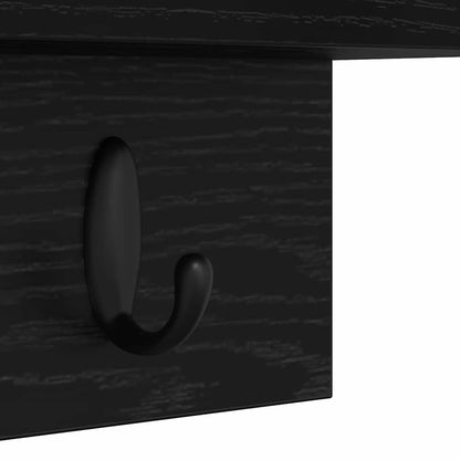 vidaXL Wall-Mounted Coat Rack Wall-Mounted Black Oak 60 x 10.5 x 18 cm